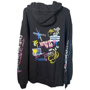 Lane Seven Kitchen To Go Graphic Black Zip Hoodie Sweatshirt - XL